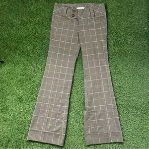 Charlotte Russe Brown Plaid Flare Trousers